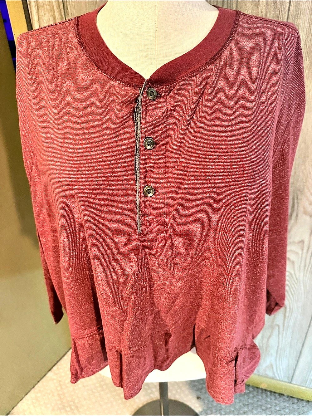 Seams by Sarah Burgundy Long Sleeve Ruffle Tunic